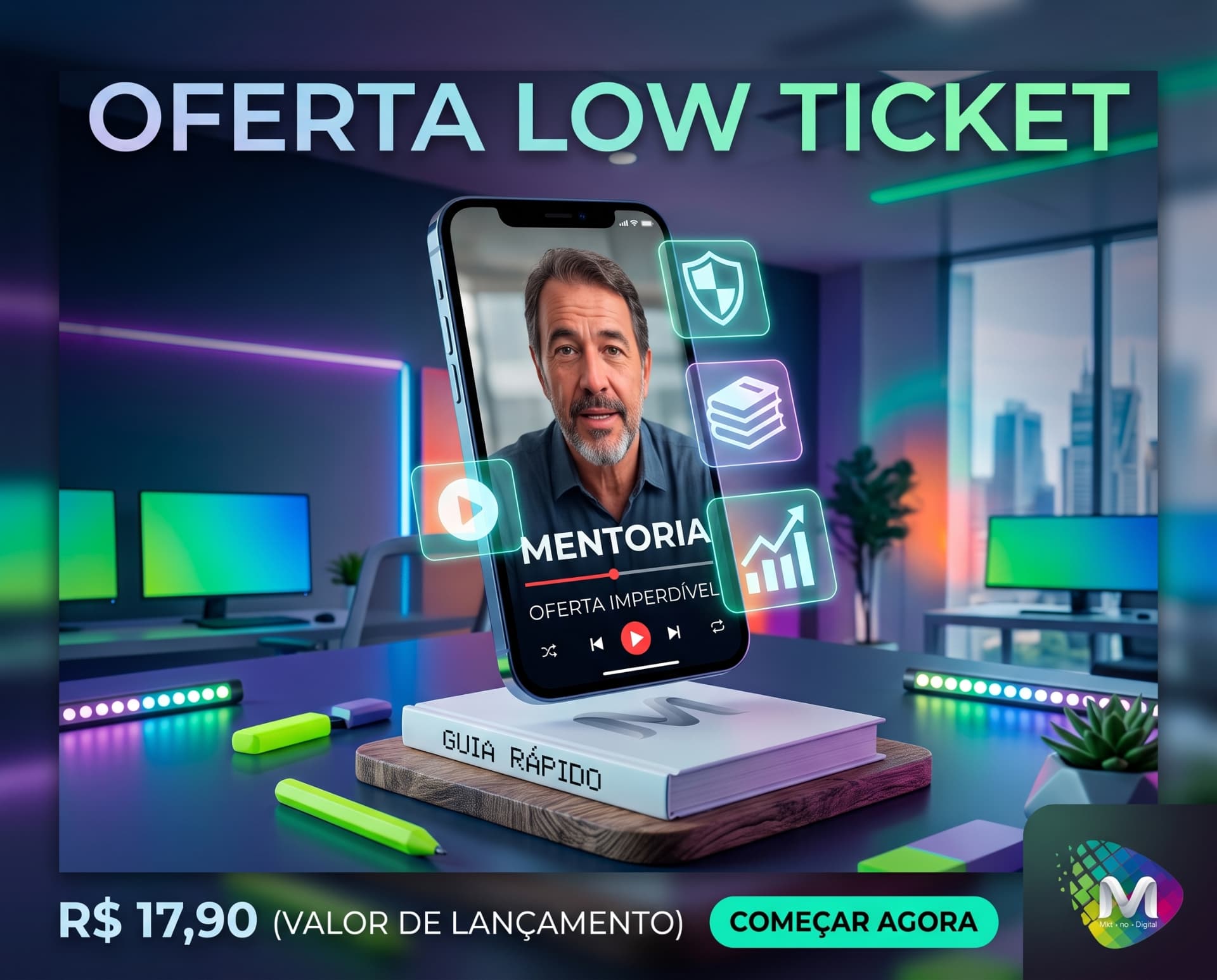 Criativo de infoproduto com oferta low ticket